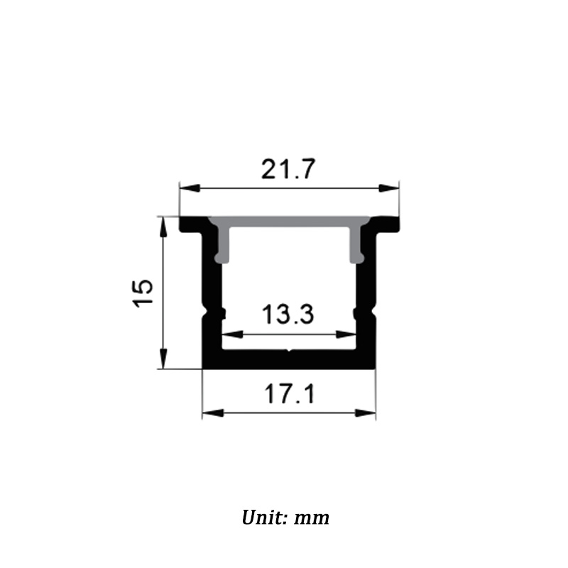 Recessed LED Strip Diffuser Aluminum Profile For 12mm LED Light Strips Recessed LED Strip Diffuser Aluminum Profile For 12mm LED Light Strips
